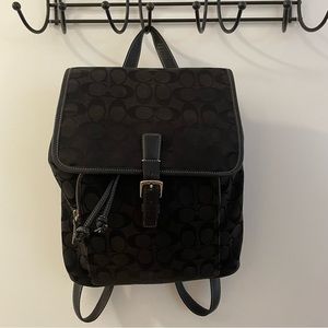 COACH VACHETTA Signature C Black Backpack Handbag 13"